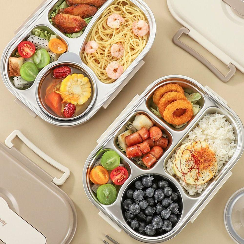 Герметичный Изолированный Ланч-бокс с Отделениями 304 Нержавеющая Сталь Контейнер для Еды Коробка для Пикника Рабочий