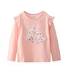 2025 Girls' Long Sleeve Embroidered T-shirt for Spring and Autumn