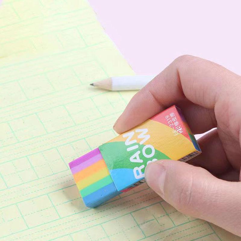 1 Piece Cute Kawaii Creative Rainbow Eraser Rubber Stationery School Supplies Novelty Lovely Eraser