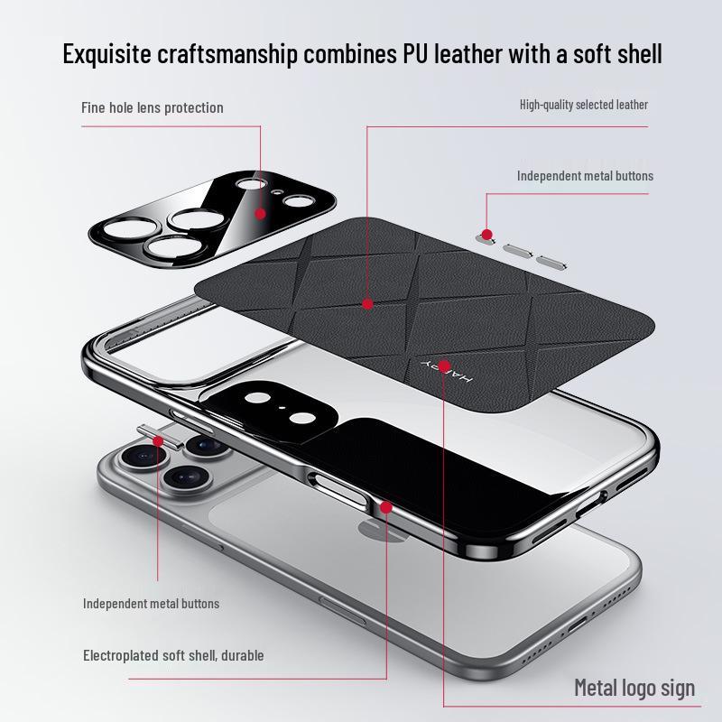 Ультратонкий роскошный кожаный чехол для iPhone 17 Pro Max: Персонализированная мягкая обложка премиум-класса