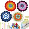 4Pcs/Set DIY Knitting Coasters with Tools, Crochet Kits for Beginners Adults, Coaster Crochet Starter Kit