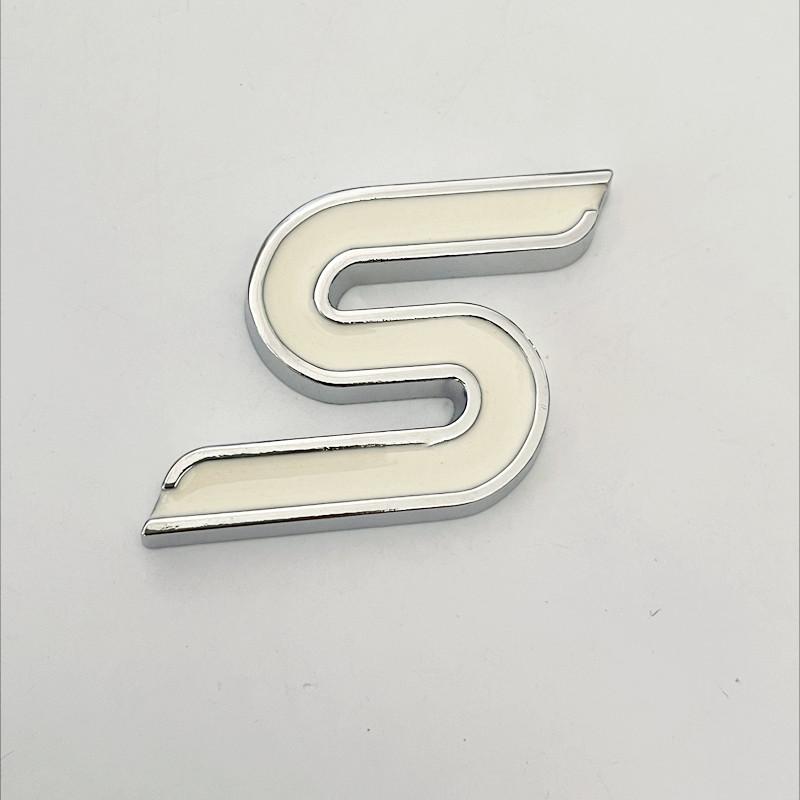 WGL2 3D Metal S Logo Front Grille Emblem Badge Car Rear Trunk Stickers For Ford Focus Fiesta Escape Ecosport Kuga Mondeo Accessories