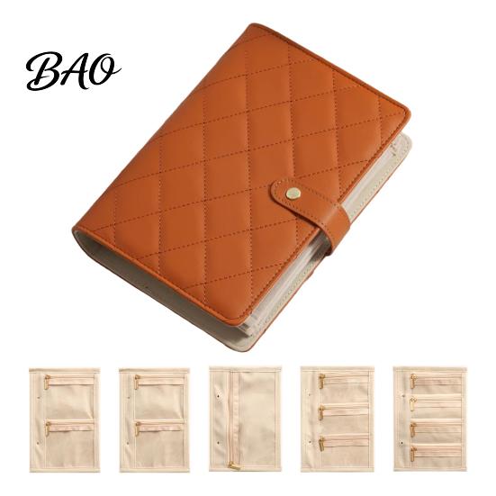 Protective Jewelry Storage Bag Book Set, PU Leather Travel Organizer, with 5 Removable Pages Soft Velvet Design, Pouch for Necklaces Rings Earrings