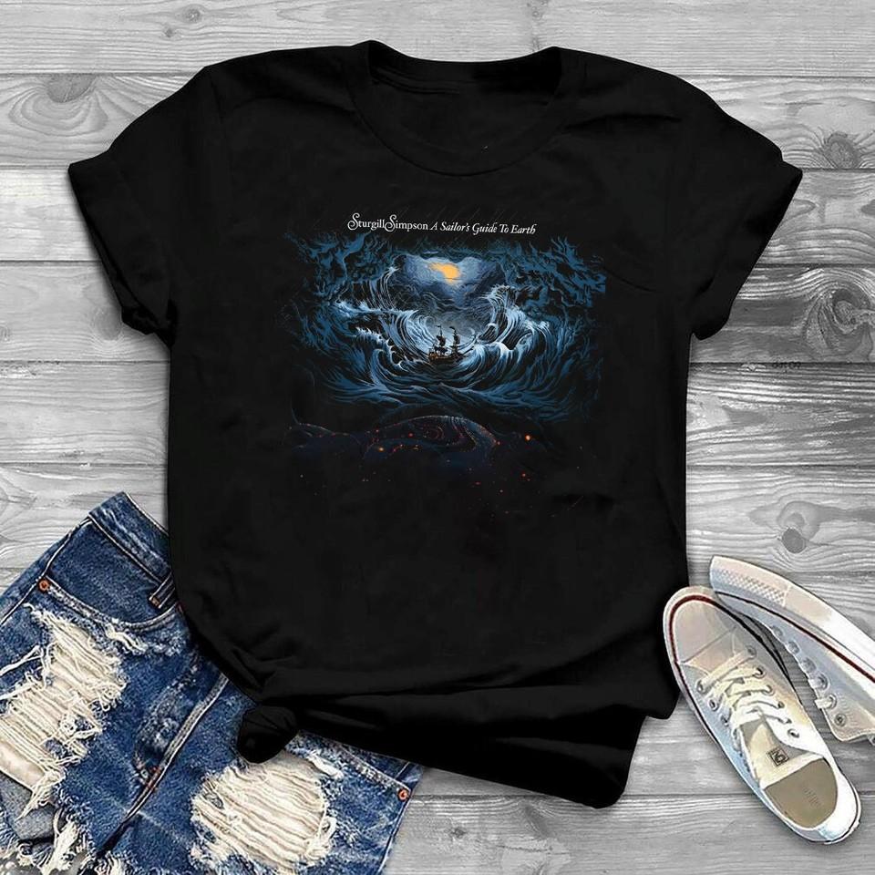 Новая унисекс футболка Sturgill Simpson A Sailor's Guide to Earth Черная E182