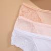 3 шт./ Трусики из чистого хлопка для женщин, сексуальное нижнее белье с цветочным кружевом, мягкое и дышащее нижнее белье S-XL