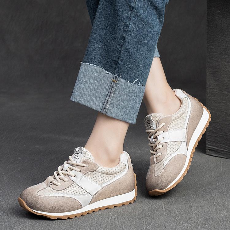Johnature Кроссовки из натуральной кожи, повседневная спортивная обувь, универсальные женские туфли на плоской подошве в стиле ретро с круглым носком на шнуровке