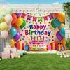 Colorful birthday party polyester fabric background and party wall decorations - Background fabric, indoor/outdoor