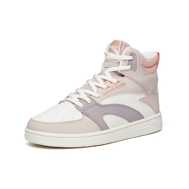Anta Durable Non-Slip Shock Absorbing High-Top Sneakers Women Sneakers Pink 122138071-3