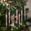Sparkling Crystal Icicle Clear Glass Christmas Tree Ornaments Xmas Hanging Decorations Holiday Party New Year Festive Home Decor