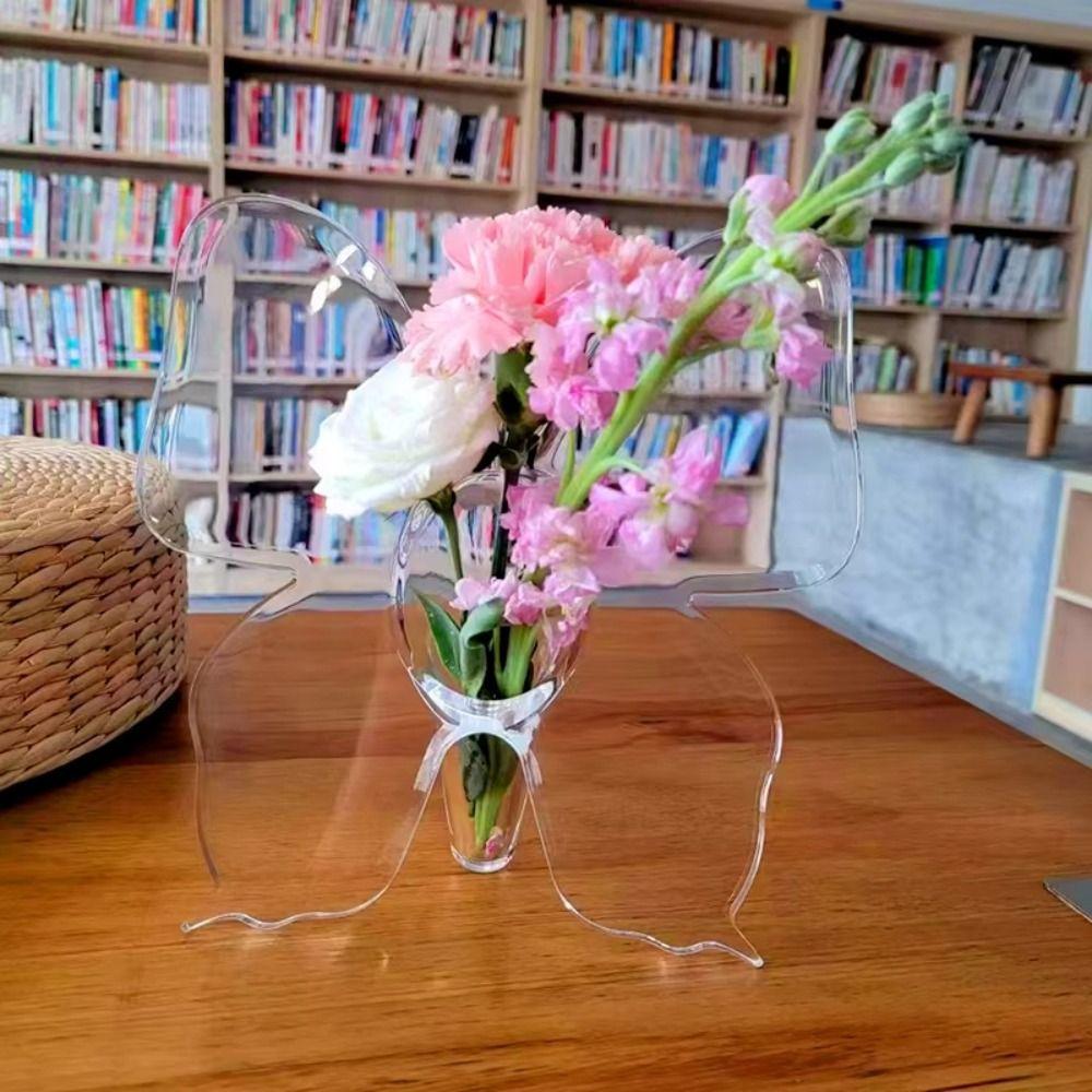 Acrylic Butterfly Acrylic Vase Transparent Desktop Ornament Hydroponic Flower Vase Banquet