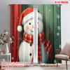 2pcs,2D Plane Printing Curtains Cute Snowman Christmas Holiday_a Versatile Durable Polyester (without Rod) Gifts for Bedroom and