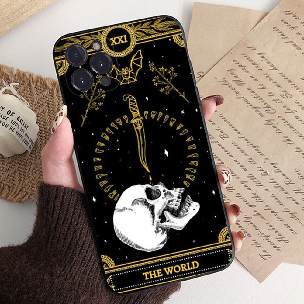 Death Tarot Phone Case Silicone Soft for iphone 15 14 13 12 11 Pro Mini XS MAX 8 7 6 Plus X XS XR Cover