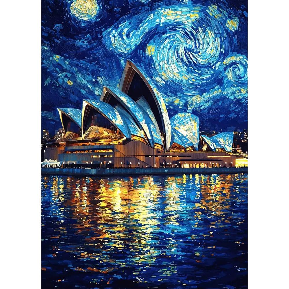 Алмазная живопись своими руками Винтажный абстрактный пейзаж Ван Гога Мозаичная вышивка Набор для вышивания крестиком Гостиная Домашнее искусство Настенный декор