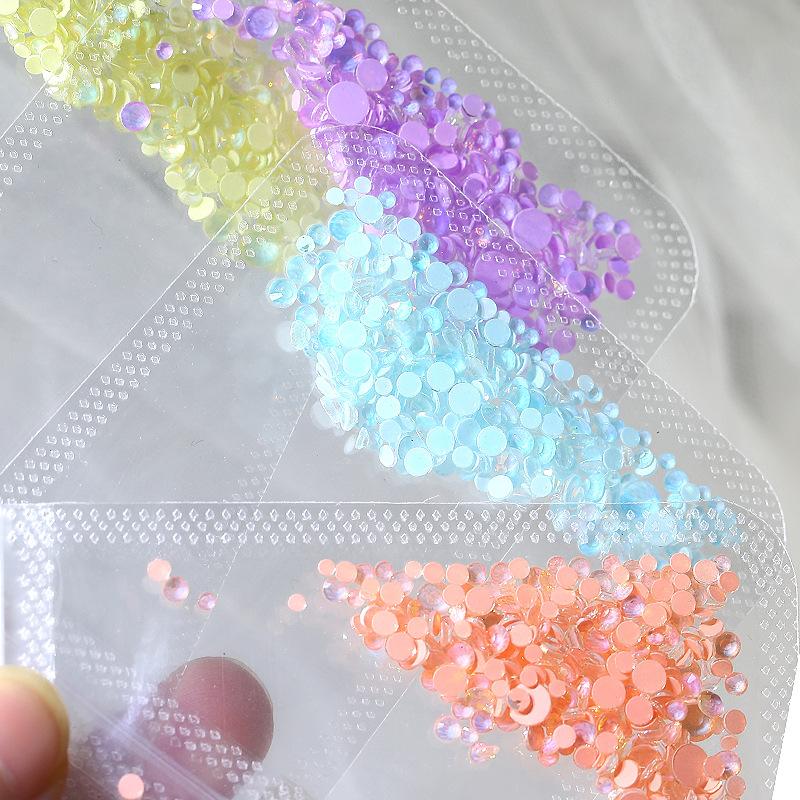 Размер смешанного кристалла мокко протеиновый сверло для ногтей украшение с плоским дном круглый стеклянный нейл-арт безделушка