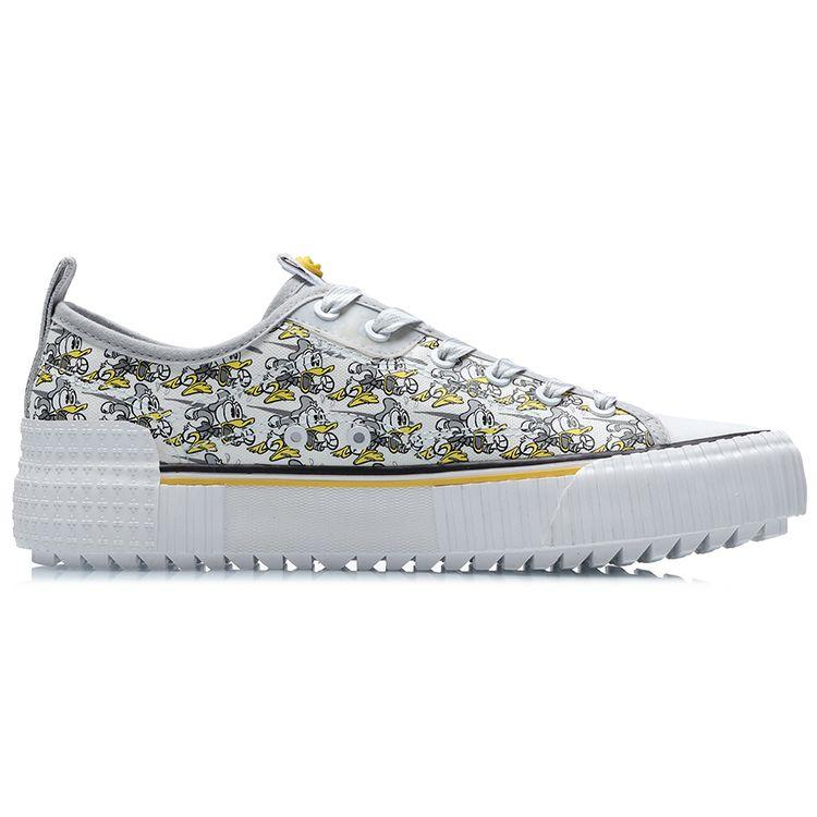 Кроссовки Li Ning Disney X Breathable Non-Slip Shock Absorbing Low-Top для скейтбординга унисекс серо-белые AGCR177-3