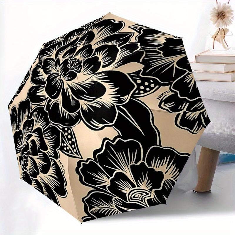 1pc Floral Pattern Automatic Open/close, All-Season Portable Folding Umbrella for Friends, Travel, Everyday, Events yy250812142