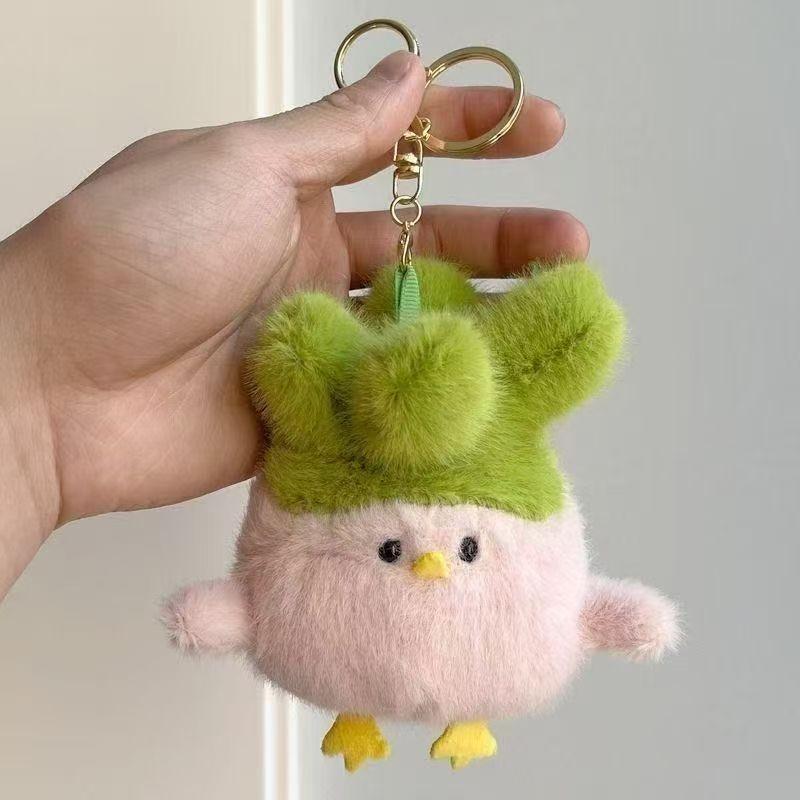 11cm Creative Mini Garlic Bird Plush Pendant Doll Toys  Anime Card Captor Doll Cute Soft Stuffed Keychain Kids Gift Decor