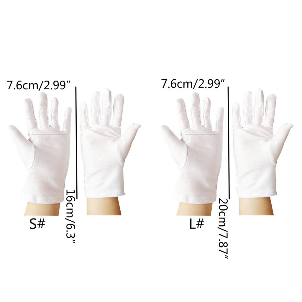 White Kids Gloves for Funeral Formal Tuxedo Parade Costume Gloves Cosplay Costume Dress for Party