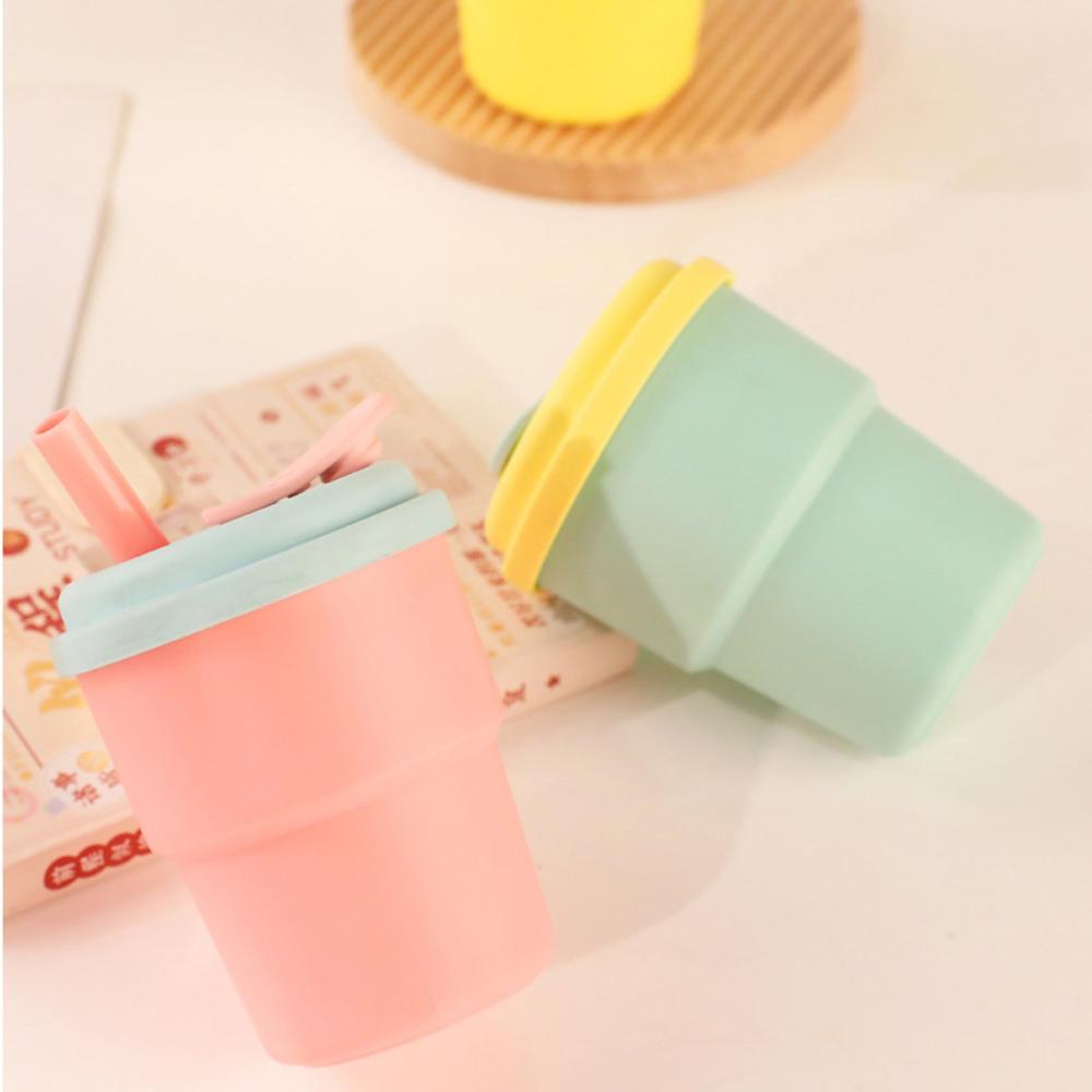 380ML Cartoon Straw Cup Leakproof Sport Water Bottle Children's Plastic Cup Children Birthday Gift