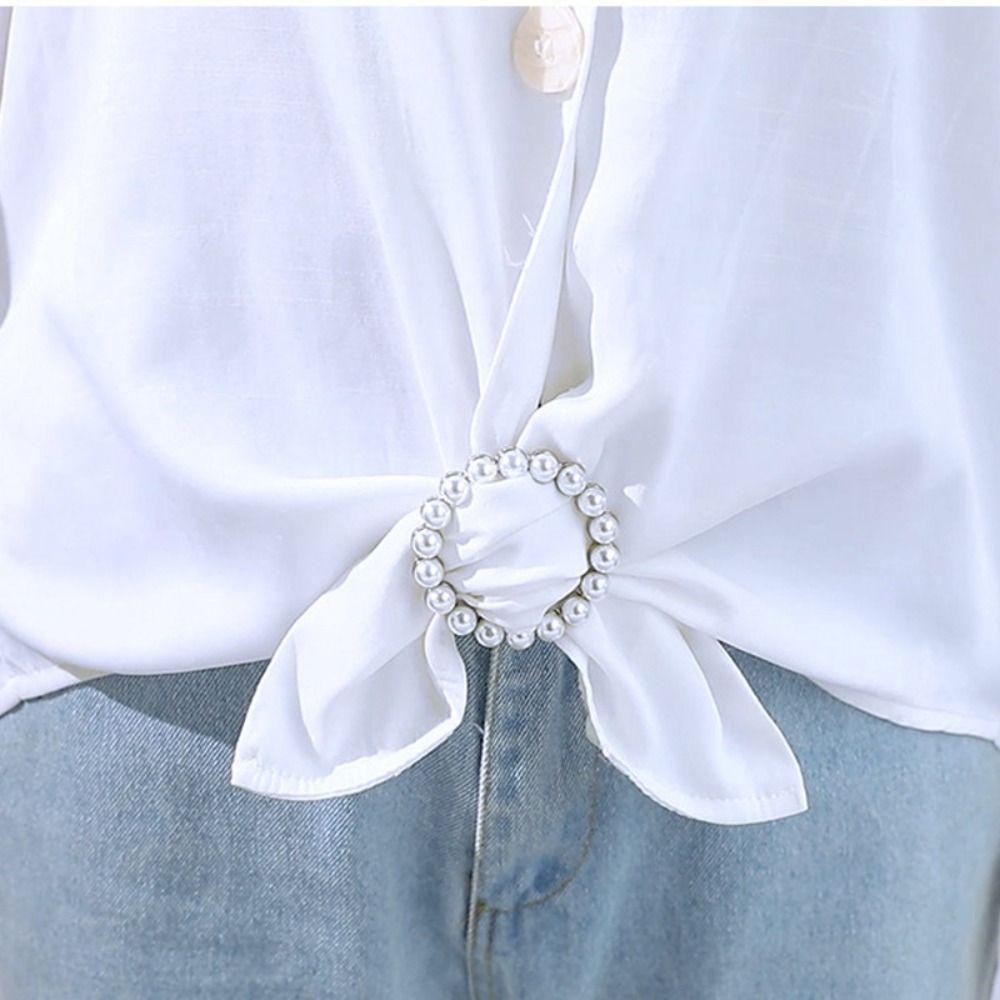 Clothes Hem Clothes Corner Buckle Pearl Shirt Corner Buttons Creative Silk Scarf Buckle