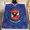 Custom Name Al Ahly SC Flannel Blanket, High quality Comfortable for All Seasons, Home Decor, Warmth and Comfort