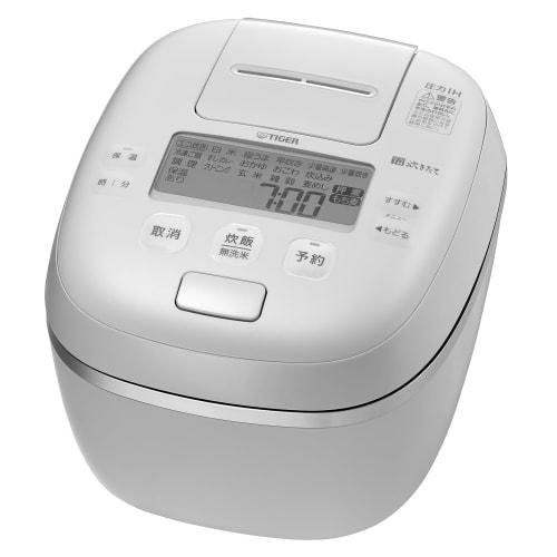 Tiger Thermos (TIGER) Rice Cooker 5.5 Cups Pressure IH Type Bubble Fire Cooker Earthen Pot Kamado Coated Pot Talc White