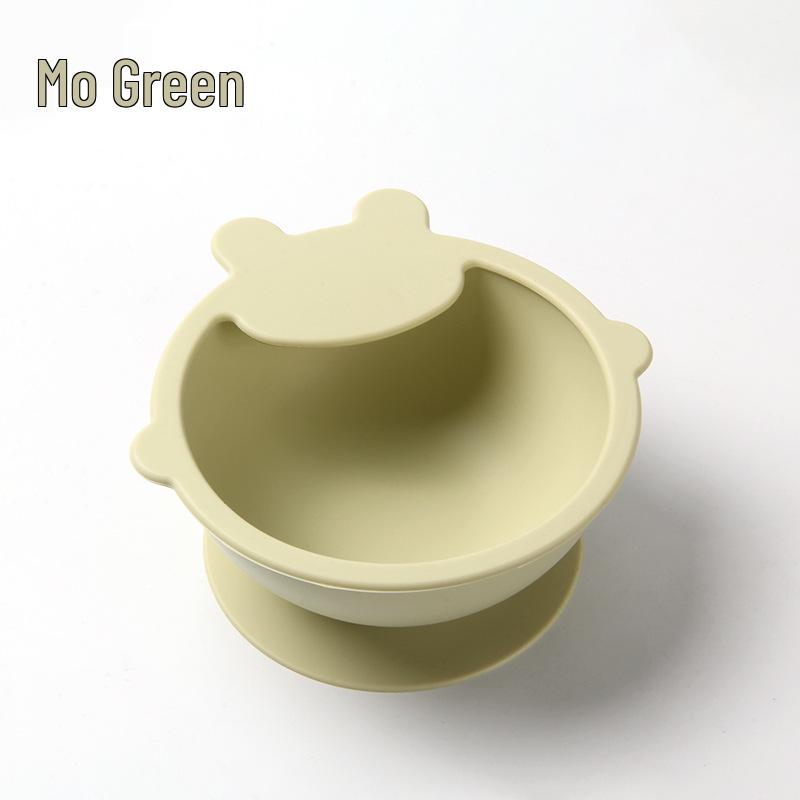 Силиконовая тарелка на присоске с улыбающимся лицом для малышей - Разделенная, Непроливающаяся посуда для кормления и обучения