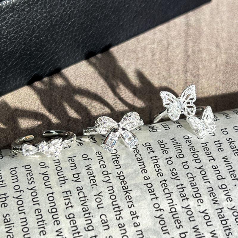 Super fairy niche design sense bow temperament open ring female pianruozhonghong light luxury high sense fashion ring
