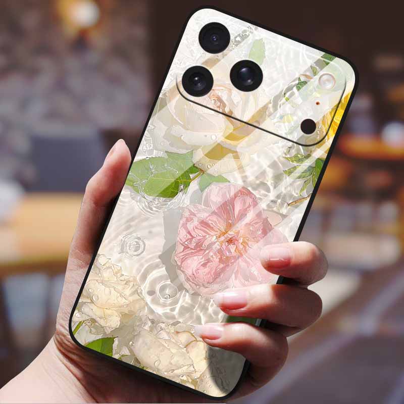 Phone Case for iphone 17 pro max iphone17 Air Tempered Glass Hard Back Cover Bumper 17pro Funda Cartoon Anime Fashion Pattern