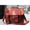 Laptop Bag Briefcase Men's Goat S Vintage Brown Leather Messenger Bag Shoulder