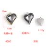 Crystal Peach Heart Pendant Diy Alloy Accessories Heart Pendant Earrings Necklace Bracelet Diy Matching