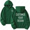 DIY Custom Your Brand Logo Heavy Weight New Autumn Winter Casual Thick Cotton Men's Woman's Top Solid Color Hoodies Sweatshirt