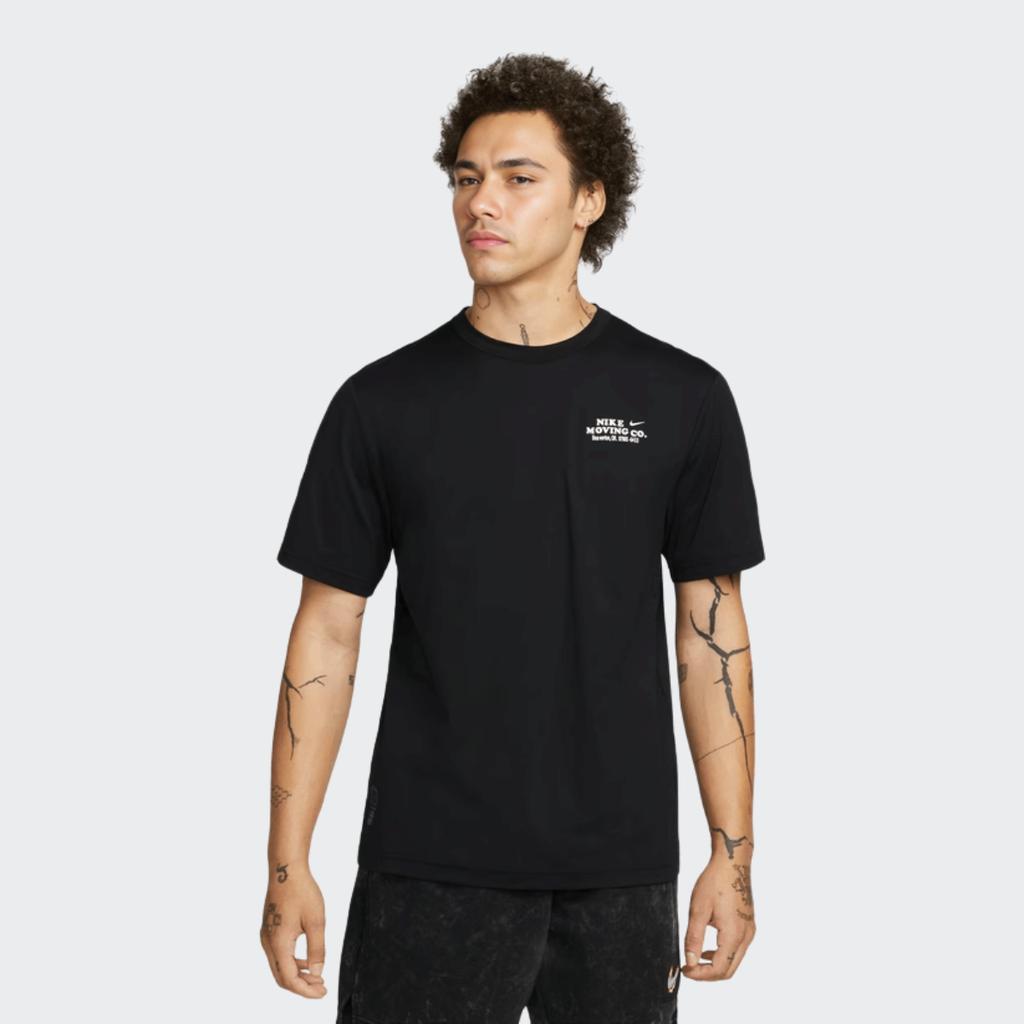 Nike Спортивная футболка с буквенным принтом Dri-Fit UV, мужские топы, черная DX0907-010
