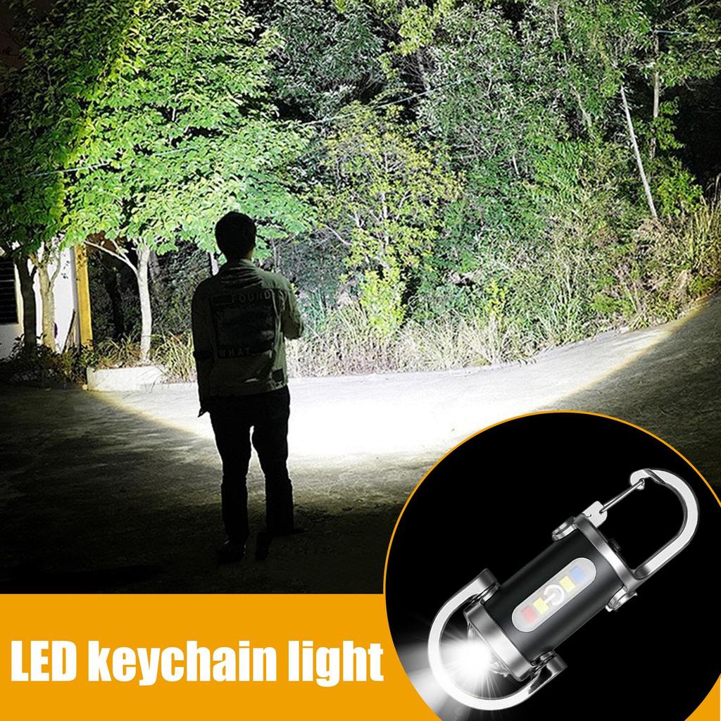 Mini Waist Mounted Keychain Flashlight Led Rechargeable Light Torch Long Range Powerful Outdoor Lights Cob for Outdoor Survival