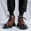 Мужские высокие модные ботинки челси, мотоциклетные и ботильоны, водонепроницаемые ботинки, мужская кожаная обувь, мужские повседневные ботинки на толстой подошве