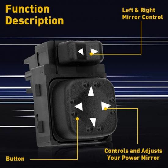 Left Door Lock Mirror Switch Driver for GMC Sierra Chevrolet Silverado 1500 2500