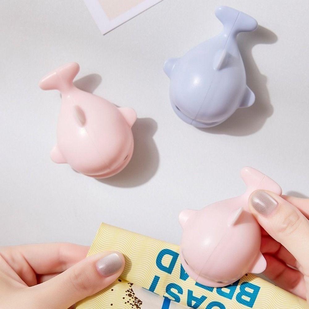 4PCS Plastic Whale Magnetic Sealing Clips Cartoon Plastic Bags Storage Clip Food Bag Clips Kitchen