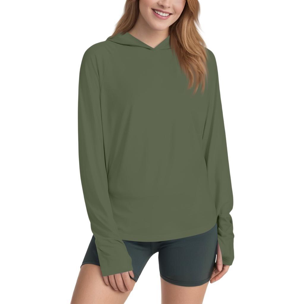 Женская рубашка Sunblock Ice Silk с капюшоном Upf 50+ с длинным рукавом, легкая быстросохнущая футболка для походов