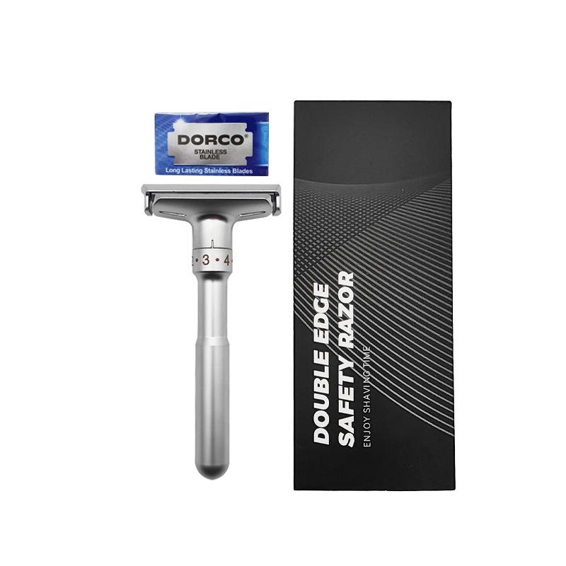 T-Type Men's Vintage Zinc Alloy Safety Razor for Shaving and Hair Removal