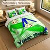 3Pcs Bedding Set Custom Name Text, 1 Sheet 2 Pillowcases Home Bed DecorBaldi's Basics