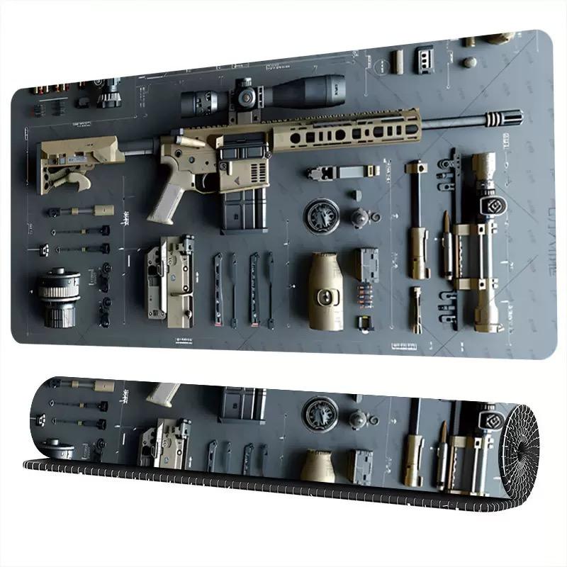 Custom Design Large Double Thickness Square Gun Mat Anti-Slip Gamer Mouse & Keyboard Pad Simple Comfortable Natural Rubber Stock