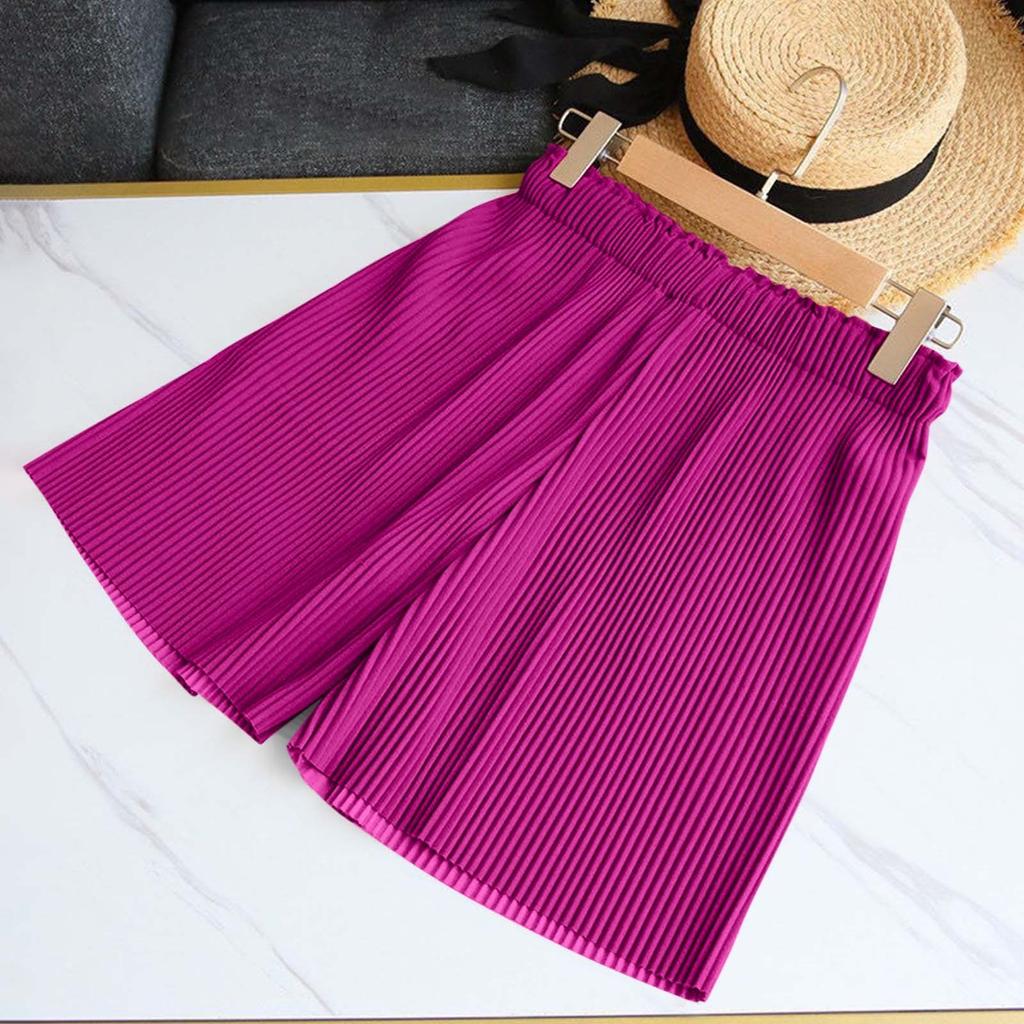 Повседневные брюки-четвертинки с высокой талией и оборками, прямые широкие брюки