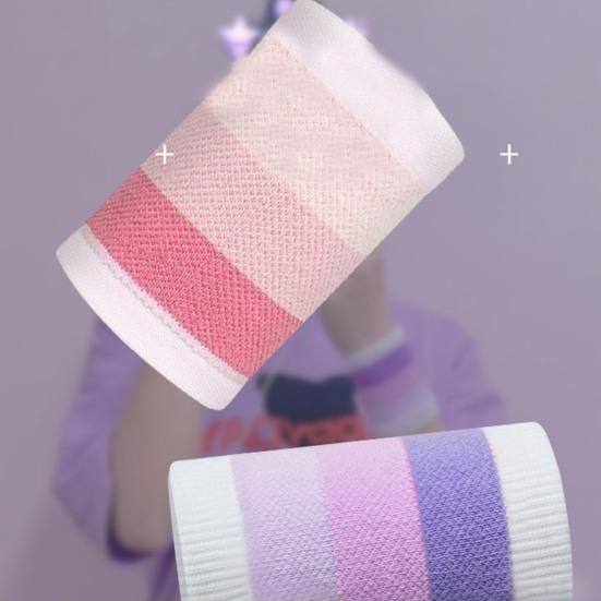 1 Pair Sports Wristband Sweat-absorbing Breathable Fabric Extra Soft Elastic Non-Fading Wrist Protection Polyester Children Wrist Support Sports