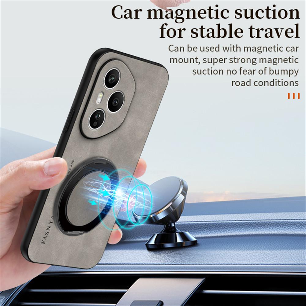 Luxury Sheepskin Magnetic Leather Holder Phone Case For Huawei P30 Lite P40 P50 P60 Pura 70 Pro Mate 50 Stand Shockproof Cover