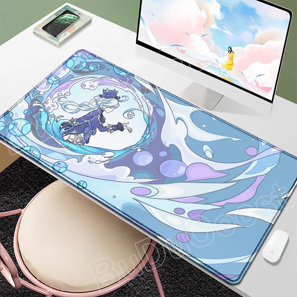 Новые обои Игрок Genshin Furina Коврик для мыши Аниме Игровой коврик для мыши HD Печать Настольные коврики Резиновый настольный коврик XXL Коврики для стола