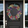 40cm Colorful Decorative Butterflies Spring Wreath for Front Door, Handmade Artificial Wreath for Seasonal Decor