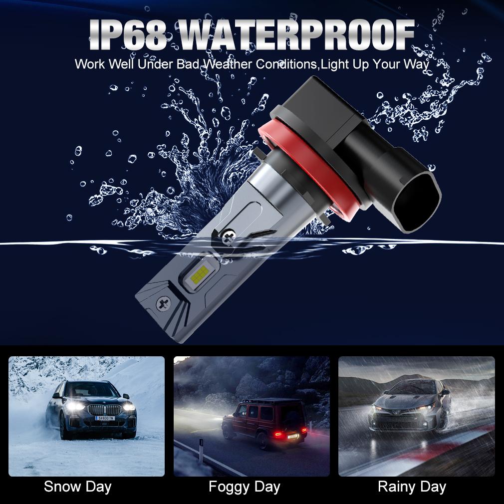 2 шт. 20000LM H7 H11 светодиодные лампы для фар H8 9005 HB3 9006 HB4 Canbus автомобильные противотуманные фары 40 Вт безвентиляторные светодиодные лампы для автоматического дальнего света 12 В 6000 К Plug&Play