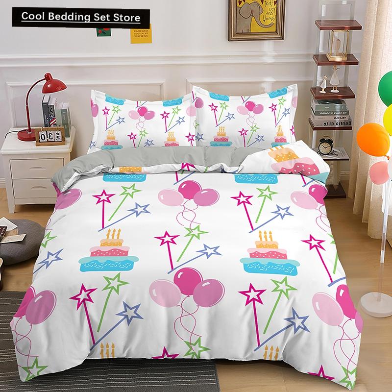 Coffee Cake King Queen Duvet Cover Lovely Afternoon Tea Drawing Bedding Set For Adult Western Drink 2/3Pcs Polyester Quilt Cover