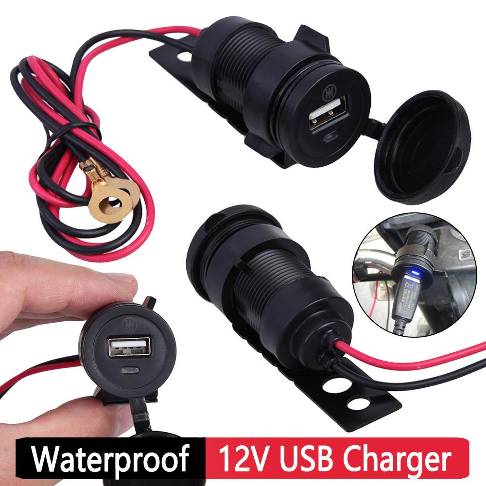 1 шт. Мотоциклетное 12 В USB зарядное устройство Водонепроницаемый адаптер питания Зарядное устройство для мобильного телефона Автомобильное зарядное устройство Адаптер питания USB розетка