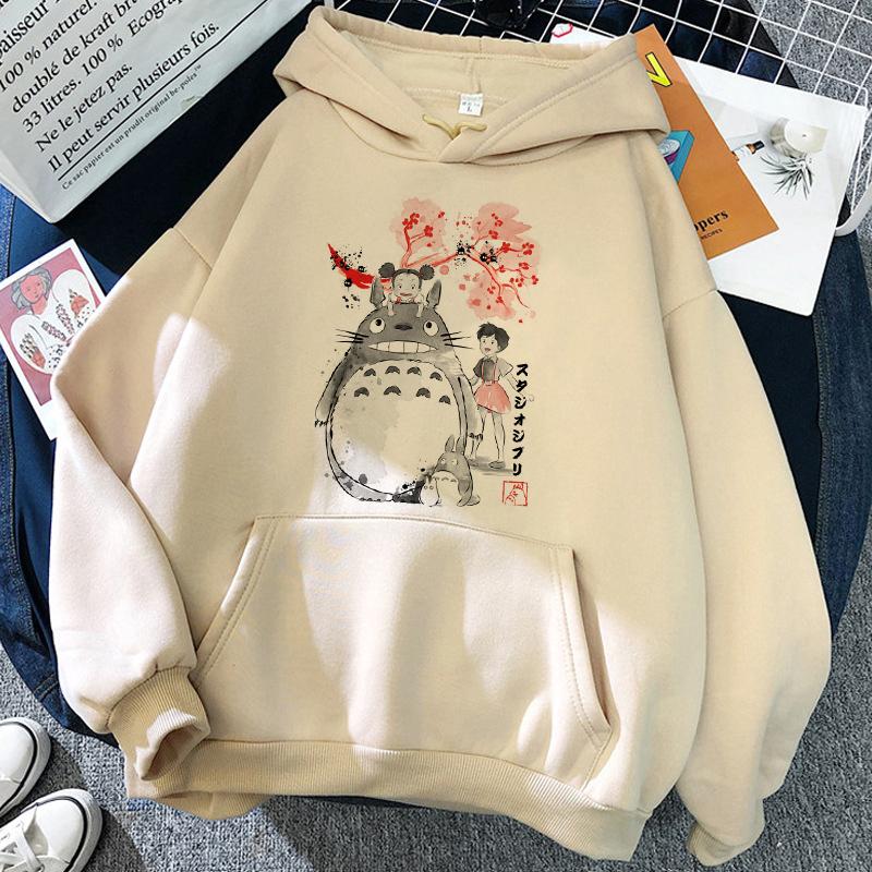 2024 Men's And Women's Long Sleeves Studio Ghibli Totoro Japanese Anime Funny Cartoon Hoodie Women Spirited Away Miyazaki Hayao Sweatshirt 90s